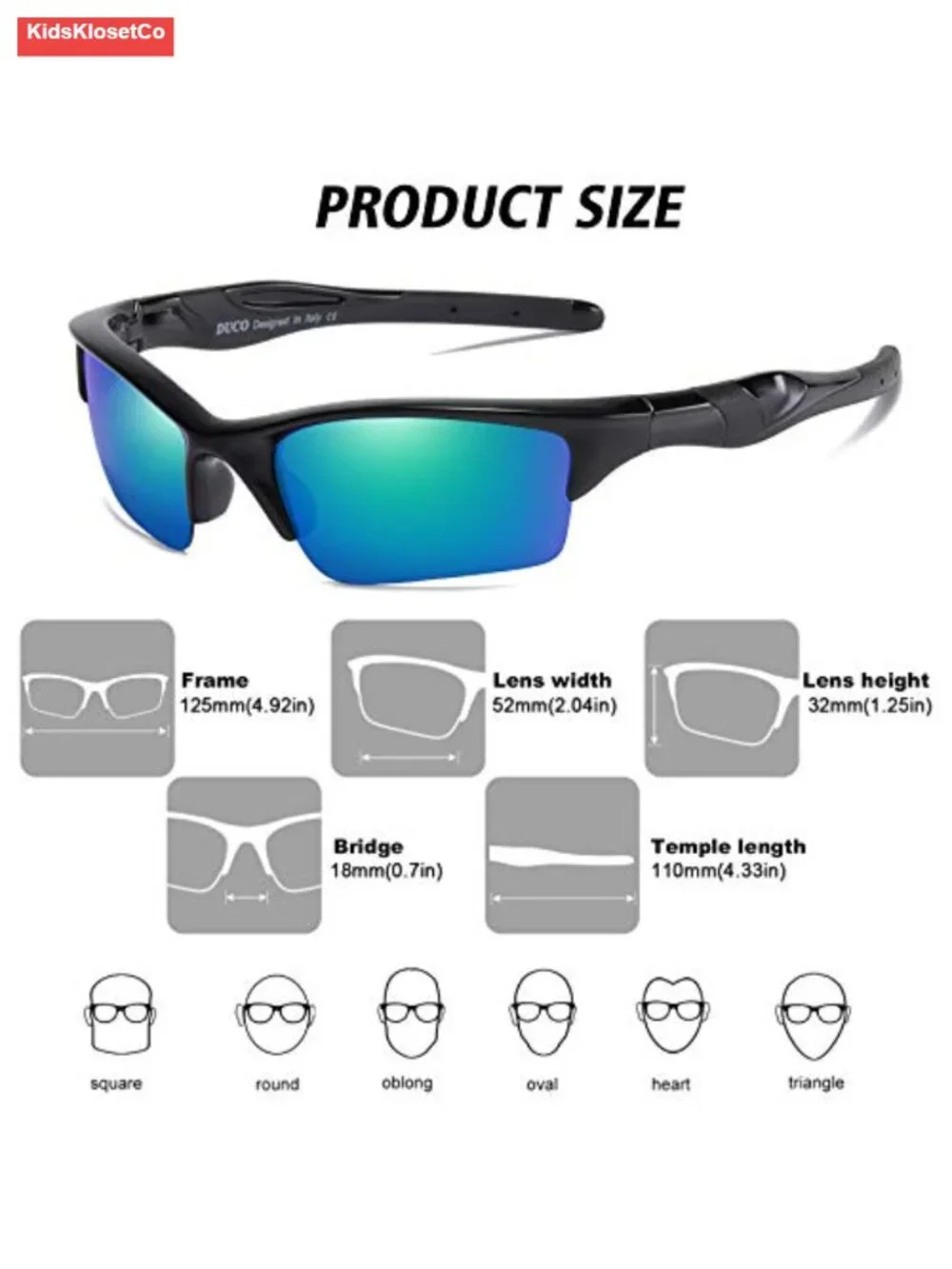 Kids Polarized Unbreakable Sunglasses with Strap & Car Case
